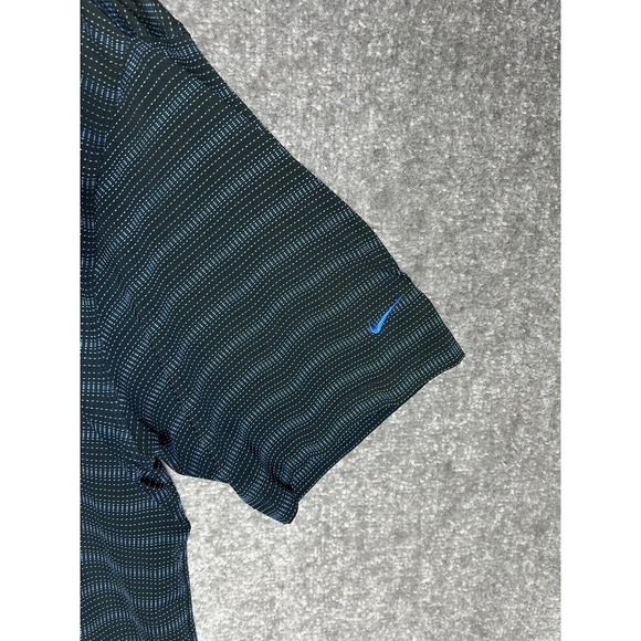 NIKE GOLF Fit Dry Polo Shirt Mens Size XXL Stretch Black Blue Short Sleeve - Picture 6 of 10